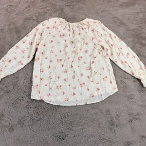 C&C California Floral Print Blouse Top Women's Size‎ L Long Sleeve Casual